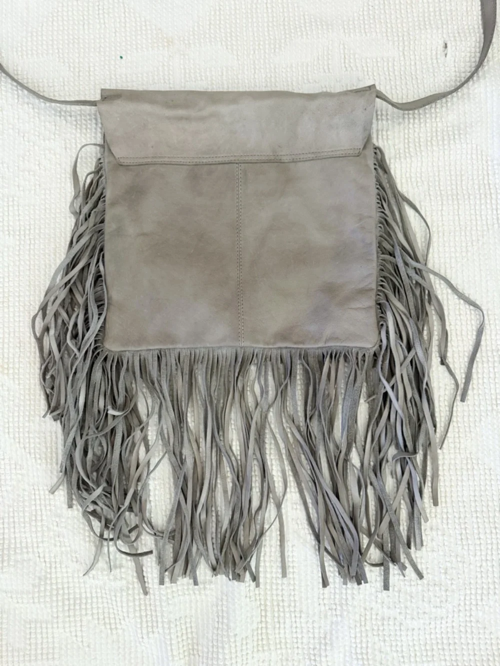 Freebird by Steven leather Fringe Boho Crossbody Bag Grey - Picture 10 of 12